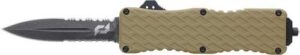 SCHRADE KNIFE UPROAR D/A OTF - 3" D2 BAYONET POINT FDE/BLACK