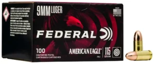 FEDERAL 9MM LUGER 115GR FMJ 100 RD 100 RD/BX 5 BX/CS