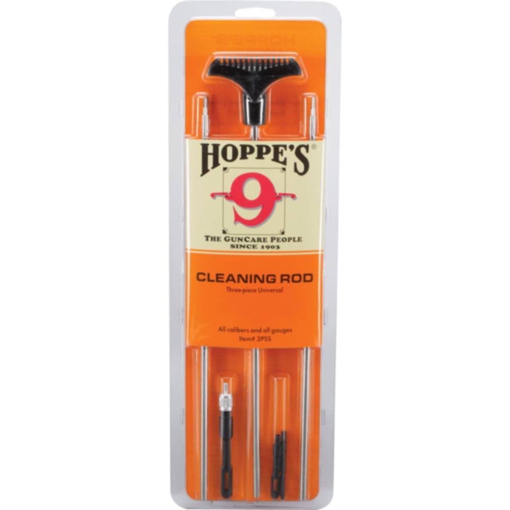 Hoppe's 3 Piece Benchrest Stainless Steel Cleaning Rod - Rifle/ Shotgun